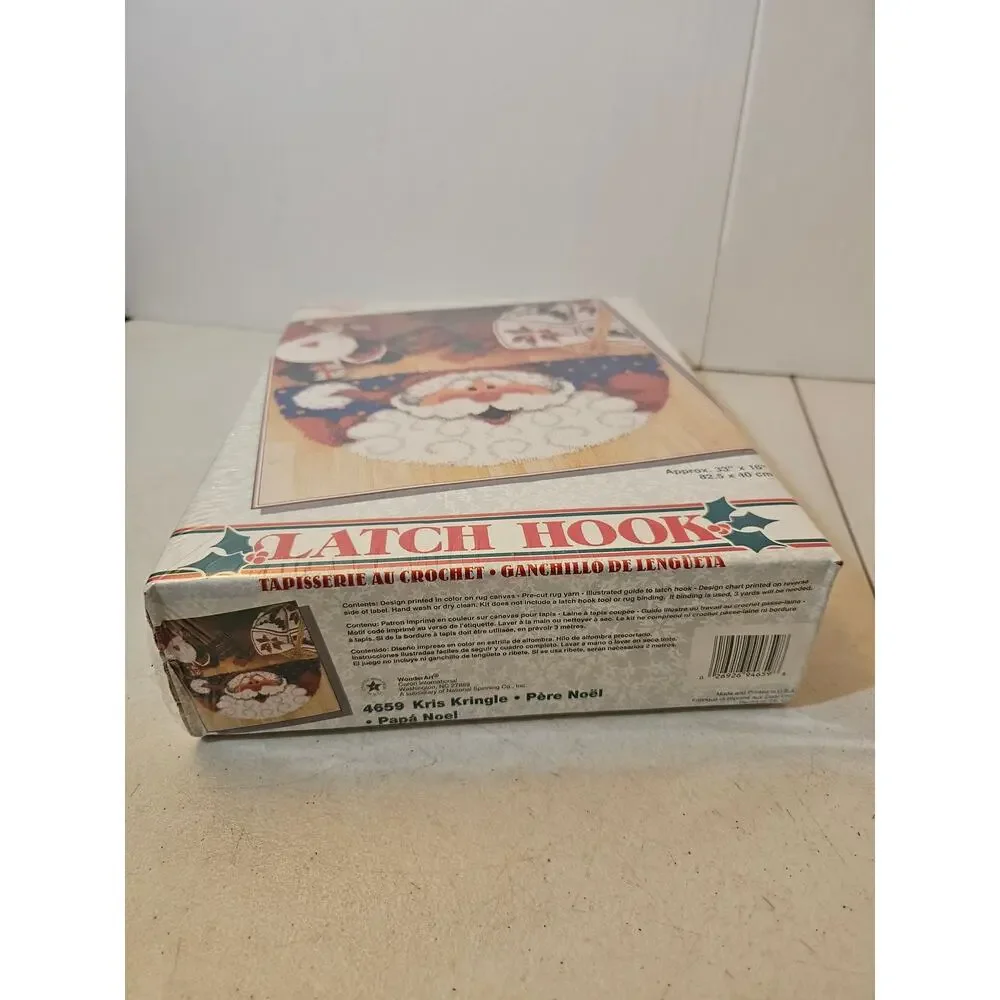 Vintage Latch Hook Kit Kris Kringle Rug NEW Old Stock No 4659 Christmas